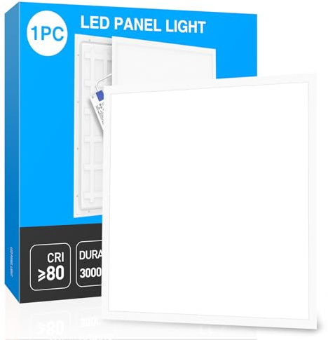LED Deckenleuchte 59.5x59.5x3.5cm flach – 40W LED Panel mit CCT Farbtemperatur 3000K/4000K/6500K einstellbar – Deckenlampe mit integriertem Netzteil – Rasterleuchte für Büro Wohnzimmer Badezimmer (1)