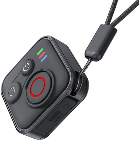 Zeroupshop Déclencheur de caméra sans fil avec télécommande pour caméras d'action Insta360 X5 avec portée de fonctionnement de 50 m Design léger 37 x 37 mm
