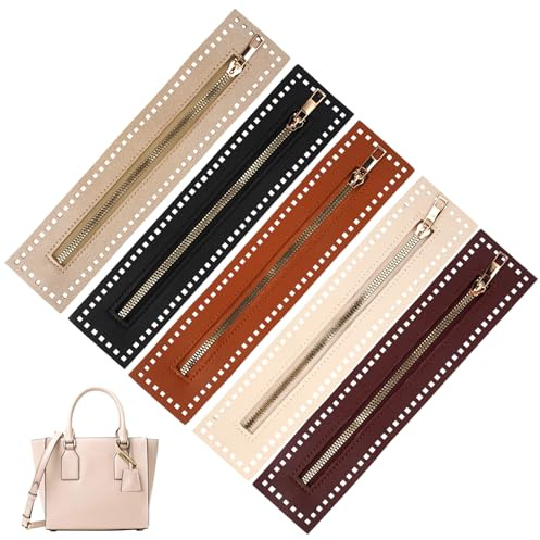 EXIN DECHEN 5 Piezas Cremallera de Cuero PU 27 x 5.7 cm Metal de Colores