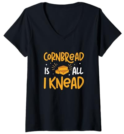 Mujer El Pan de maíz es Todo lo Que amaso para el Amante del Pan de maíz Camiseta Cuello V