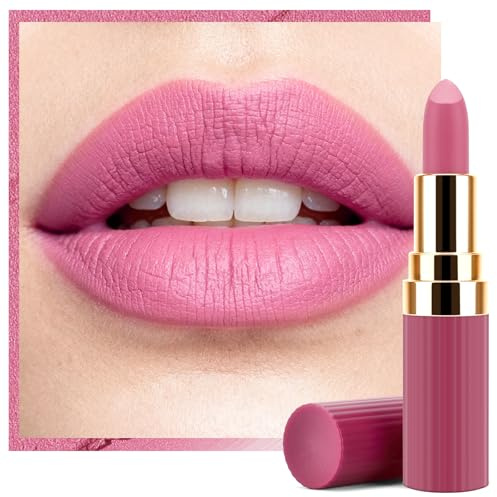 Erinde Labial Larga Duración, Barra de Labios Mate, Alta Pigmentación, Lipstick de Textura Suave, Perfecto para un Acabado Natural y Duradero #01