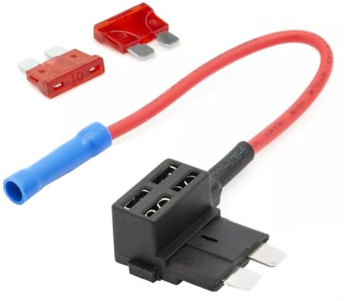 L53 Bolwins Stromdieb Abgreifer Sicherung Adapter Kabel Verteiler 15cm ATO Standard Add-a-Circuit Flachsicherung Halter KFZ Auto Motorrad 12V 24V Stromanschluss Zubehör
