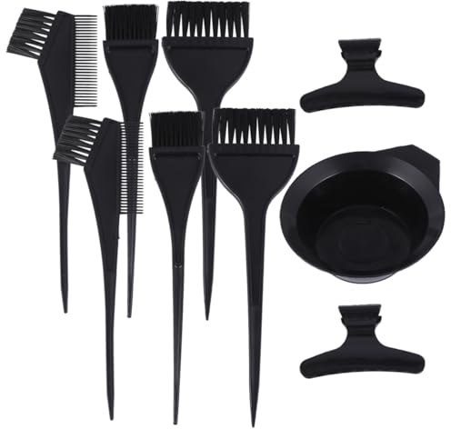 MOTHNUR Kit de Tinte Cabello de 9 Piezas 6 Pinceles 1 Cuenco y 2 Pinzas Herramienta para Teñir el Cabello Casa y Salón Apto para Coloración Profesional y Uso Doméstico