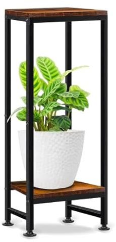 HENAYUK Plant Stand Indoor, 31 Inch Tall Plant Stand 2 Tier Plant Stands Wooden Flower Stand for Indoor Living Room, Patio, Balcony & Garden