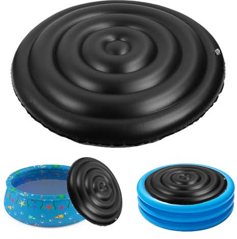 Tissting Aufblasbare Hot Tub Abdeckung Ø165cm PVC Rund Aufblasbare Poolabdeckung, Thermoabdeckung Whirlpool Gehäuse Energiesparende Spa Abdeckung (Ohne Griff)