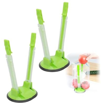 Sandwich Baggy Racks Reusable Plastic Freezer Bag Holders with Clips, Hands-Free Food Prep Stands for The Batch Lady Freezer Bags & Food Storage Bags, Essential Kitchen Organization Tool (Green,2PCS)