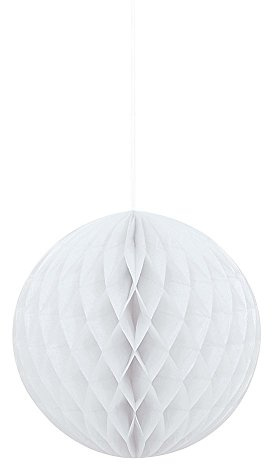Unique Party 64257 - Boule Alvéolé en Papier de Soie Blanc (20 cm)