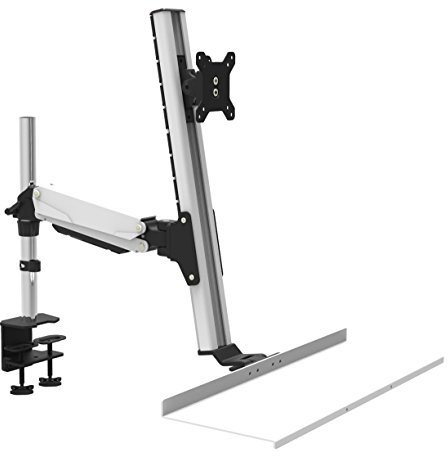 HFTEK® FY11WS Workfit Workstation Monitor Halterung Halter Tischhalterung Stand bis zu 27 Zoll mit VESA 75/100 Sit & Stand (FY11WS)