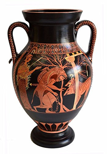 Heracles & Cerberus - Red Figure Amphora Vase-Museum Replica Herakles & Kerberos