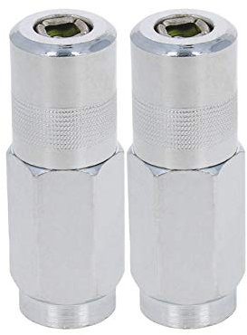 Utoolmart Lot de 2 tuyaux à beurre et accessoires - Longueur : 38 mm - Diamètre : 14 mm - Pour une utilisation avec des pistolets à graisse manuels - Argenté