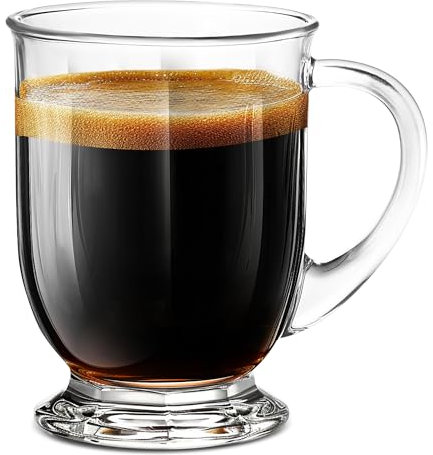 LUXU 24 OZ Glass Coffee Mugs (1 PACK), Large Clear Mugs With Handles for Hot and Cold Beverages, Durable for Tea, Cappuccino, Latte, Juice, Milk, Hot Chocolate, Beer