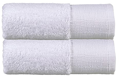 Olivia Rocco Bamboo Towel Bale Set Towels Super Soft Highly Absorbent Hand Bath Towel Quick Dry Towels Bath Sheets For Bathroom Home Hotel, 2 Hand Towels White