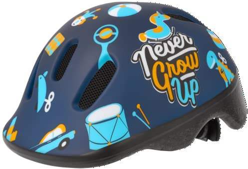 Polisport 8740200062 Casco Bebé Toys 2 XXS (44–48 cm) – Azul Mate | Casco Bicicleta Unisex con 6 Ventilaciones, Ligero, Ajustable, Seguro, Casco Infantil, Casco para Niños Pequeños, Casco de Seguridad
