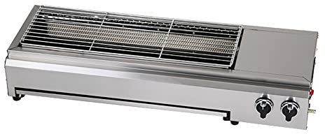 EEYZD Parrilla de Gas, Parrilla de Gas de Acero Inoxidable Comercial, Parrilla de Barbacoa de Gases sin Humo, Tostador portátil de la Barbacoa de la Mesa al Aire Libre,95 * 20cm