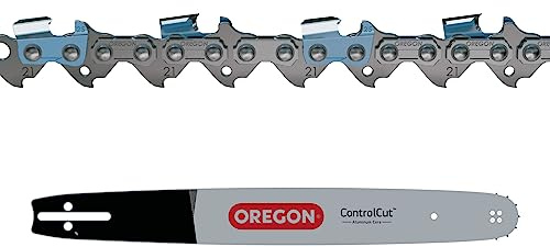 Oregon 21BPX ControlCut Kettensägekette für 18-Zoll (45cm) Schiene -72 Antriebsglieder - kompatibel mit Husqvarna, Hyundai, Alpina, Efco und mehr + controlcut Profi Motorsäge, Grau, 188PXLBK095