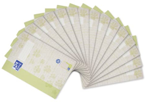 Oxford Schulheft A4 Recycling, 16 Blatt, Lineatur 1, liniert, 15 Stück