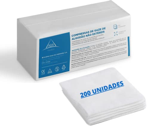 Ada Confort - Garza non sterile - 10 x 10 cm - Confezione da 200 pezzi - Idrofilo 100% cotone per neonati - garza non tessuta in TNT