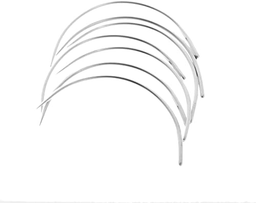 Tiuimk Agujas curvadas para colchón, color plateado, 2.5 pulgadas, paquete de 25 unidades, suministros de costura para tapicería