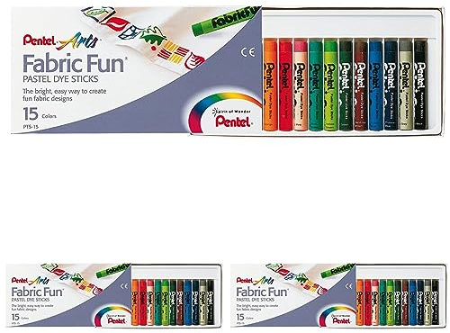 Pentel PTS-15 GmbH PTS15 - Stoffmalkreide 15er Kunststoffetui (Packung mit 3)