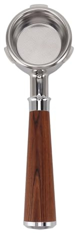 58 Mm Bodenloser Siebträger, 3-Ohren-Design-Siebträger mit Massivholzgriff für Kaffeemaschinen (Ein Redwood-Stil)