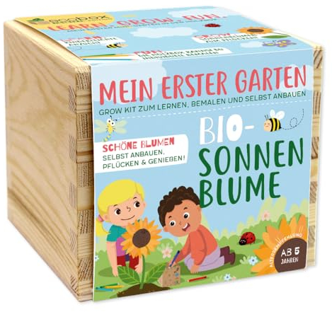 Feel Green ecobox-Kids-Edition Sonnenblume, Nachhaltige Geschenkidee (100% Eco Friendly), Grow Your Own/Anzuchtset, Made in Austria