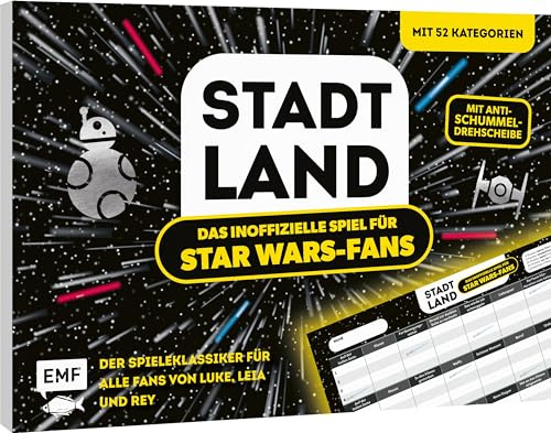 Stadt, Land, das inoffizielle Spiel für Star Wars-Fans – Der Spieleklassiker für alle Fans von Luke, Leia und Rey: Der ultimative Stadt, Land, Fluss-Spieleblock mit 52 galaktischen Kategorien