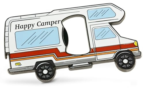 Fluffy Dreams Flaschenöffner Kühlschrankmagnet Camper Vanlife Wohnmobil, Retro Wohnmobil Form Bierflaschenöffner Camper Dekoration Outdoor-Freizeit Reise Travel Geschenk, Größe ca. 10x5,7cm