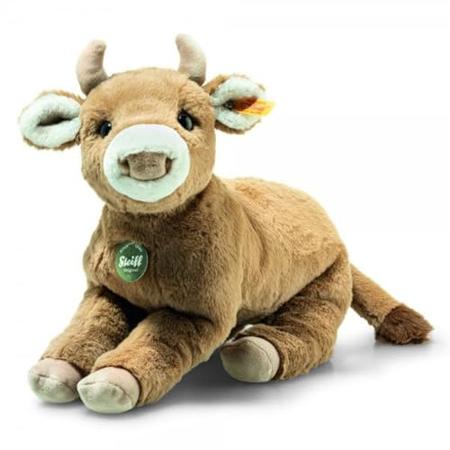 Steiff Kuscheltier Resi Kalb, Süßes Stofftier mit Kunststoffaugen, Kinder, Jungen & Mädchen, Plüschtier 32 cm, Braun, 069857