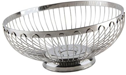 Dualoai Cesto di Frutta in Acciaio Inossidabile, Piano di Lavoro, Portafrutta, Gadget da Cucina, Cesto di Verdure, Cesto di Frutta Moderno, Supporto per Recep, 26 cm