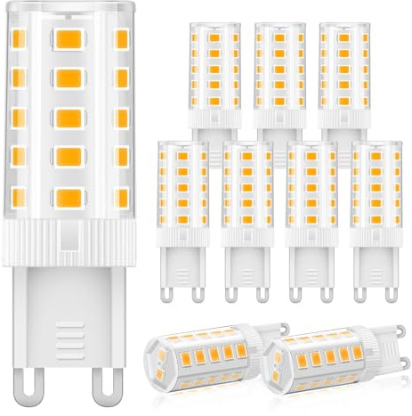 TopLeder G9 LED Bulb Warm White 3W, 3000K Non-Dimmable, 30 Watt T4 G9 Halogen Equivalent, 120V No-Flicker, Chandelier Lighting 400LM