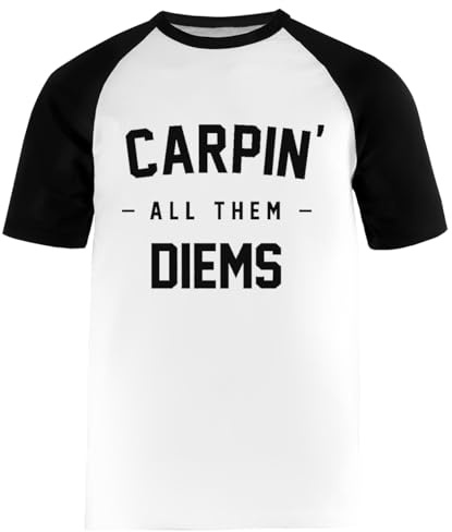 Generico Carpin all Them Diems T-Shirt Regolare Unisex Bianca Tee Baseball