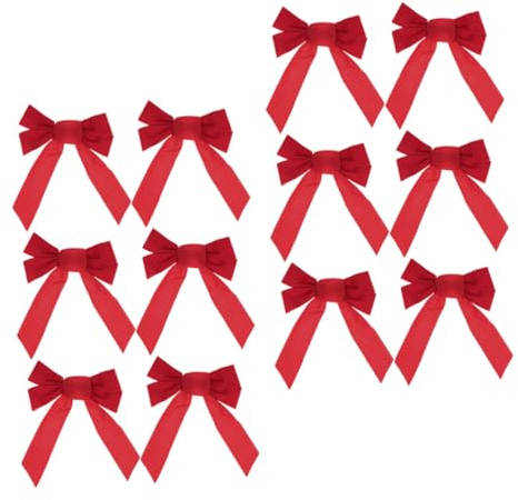 BCOATH 12 Stück Dekoration Schleife Weihnachten Bowknot Ornament Wiederverwendbare Weihnachtsdekorationen Bowknot Für Baumbedarf