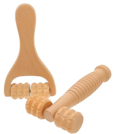 HAPINARY 2 Stück-pack Handmassagerolle Rund Khaki Tragbares Massagegerät für Körper Fuß und Nacken Handliches Design für Entspannung zu Hause und Reisen