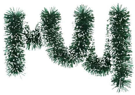 5m Weihnachtsgirlande Treppe mit Beleuchtung und Timer, Girlande Weihnachten Aussen, Weihnachtsgirlanden Kamin, Beleuchtete Weihnachtsdeko Girlande Outdoor Grün Rot Schnee (A)