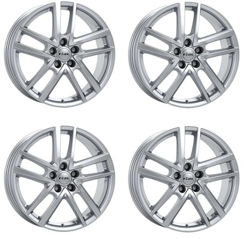 4x Rial Felgen Alufelgen Astorga 6.0Jx16 ET43 5x112 polar-silber kompatibel mit SKODA Karoq Karoq Scout Octavia Superb Yeti