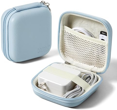 Linpr Charger Case for Macbook, Portable Tech Electronic Organizer Bag, Travel Storage Pouch for Laptop Accessories, MacBook Power Adapter, Charging Cords, USB Drives, Power Bank (Blue, M)