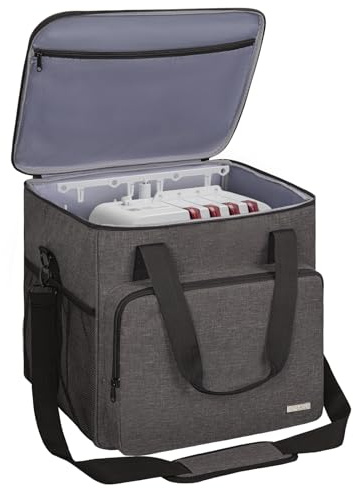 GMAK Serger-Tragetasche, Overlock-Reisetasche | Overlock-Tasche mit Schultergurt, Polsterauflagen, Taschen für die meisten Standard-Overlock-Nähmaschinen und Zubehör, Grau