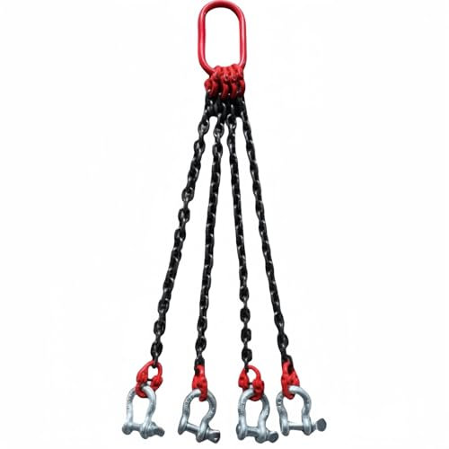 pykaaiiu Anschlagkette 1 M Hebeketten Mit Haken, 2/4-Bein-Schlinge, Rigging-Ausrüstung Für Das Sichere Abschleppen Und Handling Großer/Schwerer Ladung, Gewichtheber-Stahlkette(B)