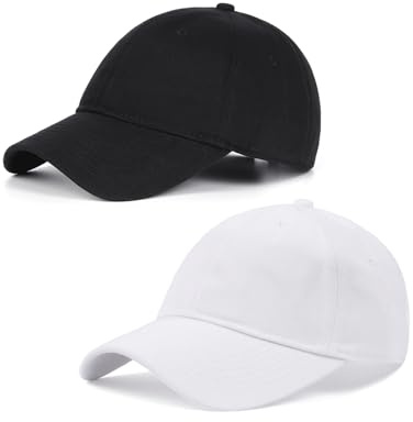Zylioo XL/XXL-keps för män, stora sportkepsar för racing, basebollkeps, tenniskeps för stora huvuden på 55–65 cm, Svart/vit, XXL
