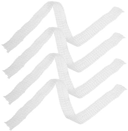 OFFSCH Meat Netting Roll and Ham Packaging Net, 4pcs 1m Cotton Mesh String for Sausage Casing and Kitchen Baking Supplies, Suitable for Roasting and Butchery Use