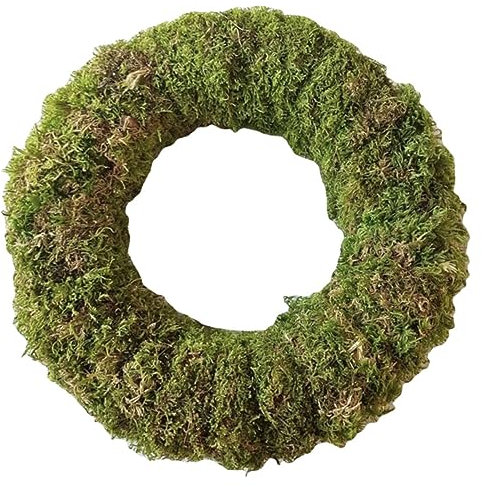 SEWOART Selbstgemacht Mooskranzring Rattan Kranzrahmen Zum Basteln 30cm Grün Pflanzenring Für Weihnachts Und Feiertagsdekoration