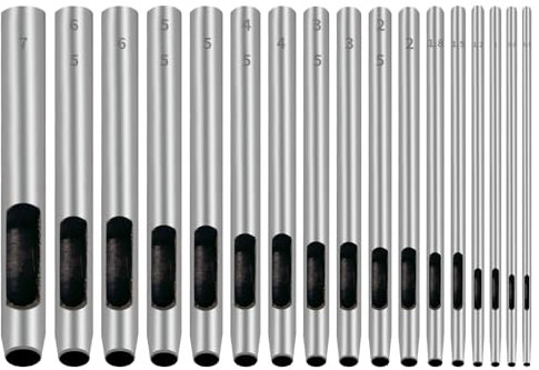 17PCS 0.5-7mm Leather Hole Punch Tool, Leather Hole Punch, Leather Punch Set, Belt Hole Puncher, Leather Working Tools for Leather Watch Band, Leather Tooling Kit (17)