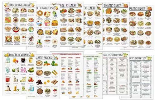 Genérico Lista De Alimentos Para Diabéticos,Doce Hojas Impresión Clara Planificador De Comidas | Libro De Cocina Portátil Y Reutilizable Para Adultos Hombres Mujeres Principiantes Avanzados