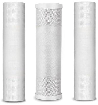 Filtre purificateur d'eau 10 pouces: filtre en coton PP 5microns + filtre PP 1micron + cartouche filtrante au charbon actif Réduire le mauvais goût
