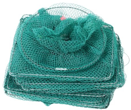 Toyvian Crab and Shrimp Fishing Trap Net 16-section 2.5m Long Mesh Cage Sturdy Outdoor Minnow and Crawfish Catching Tool for Recreational Fishing