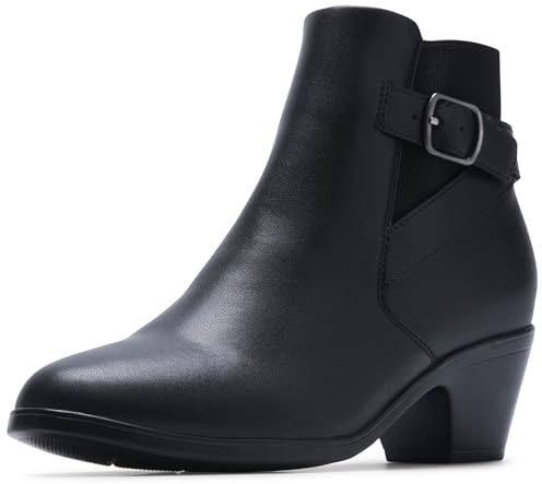 Clarks Women's Emily 2 Lux Black Leather 7 Medium