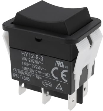 Create idea 6-poliger Kippschalter HY12-9-3 Drucktastenschalter, 125/250 V, 20 A/2 PS, für industrielle Elektrowerkzeuge, elektrische Geräte