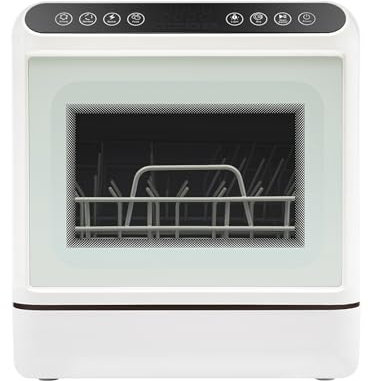 Mermajestic Lavastoviglie da tavolo da 1100 W, capacità 6 l, compatta con funzione di stoccaggio di 72 ore, 4 lavaggi e 360°, asciugatura antibatterica, per cucina, camper, appartamento