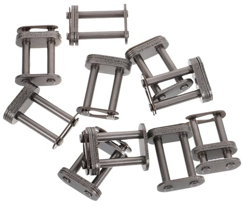 ARTSEWPLY Eslabón de de Cadena 10 Piezas Hebilla de Cadena de Rodillos Acero Inoxidable Diseño Doble Segura Accesorios para Bicicleta Deportivo