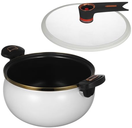 ULTECHNOVO Casserole Céramique Émaillée avec Micro Pression Couvercle Étanche et Poignées Antibrûlure Faitout Antiadhésif pour Soupe Pâtes et Riz Compatible Lave